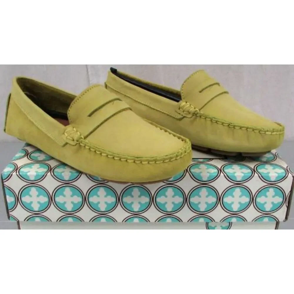 New in Box Charleston Shoe Co Kid's Tradd Lime Penny Loafers Size 2